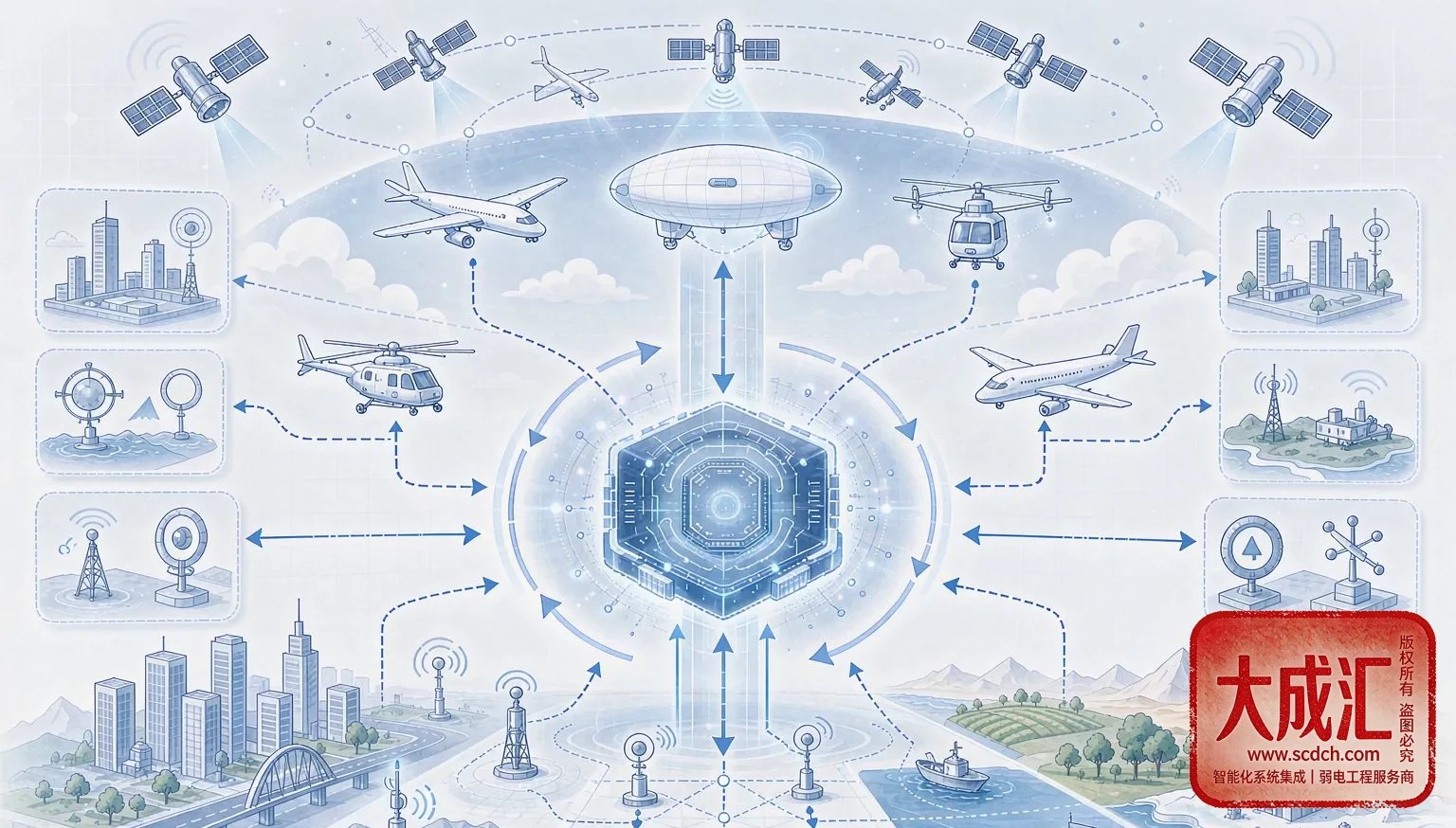 空天地一体感知与城市数字大脑架构