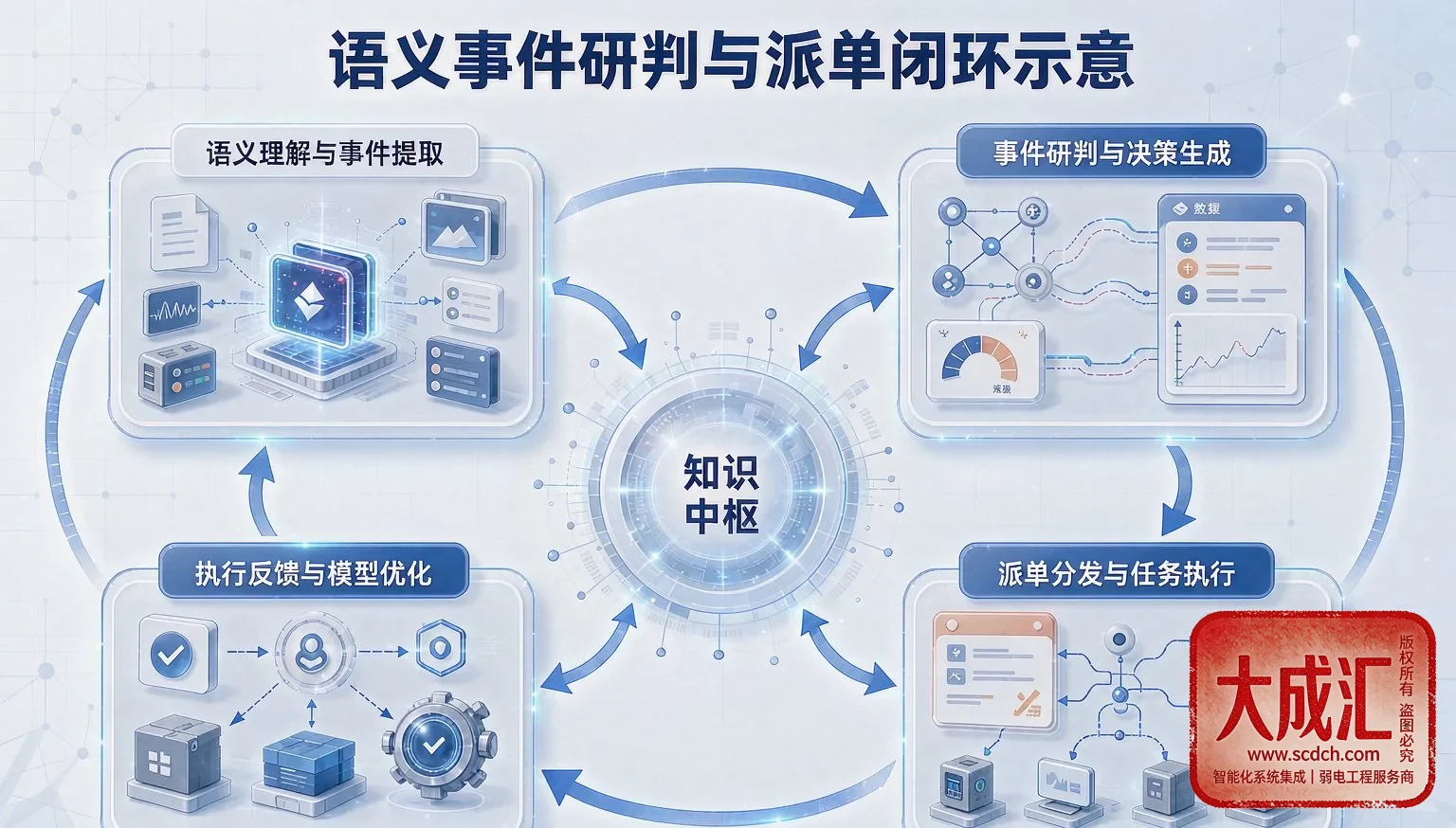 语义事件研判与派单闭环示意
