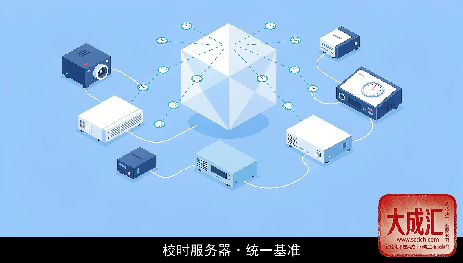 NTP校时服务器向下位设备下发校时示意图