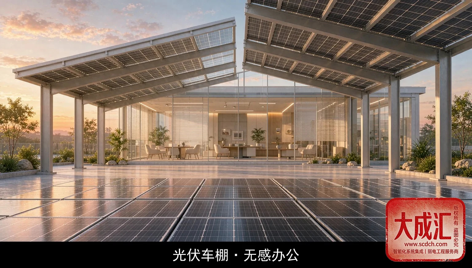 光伏车棚与无感办公场景图