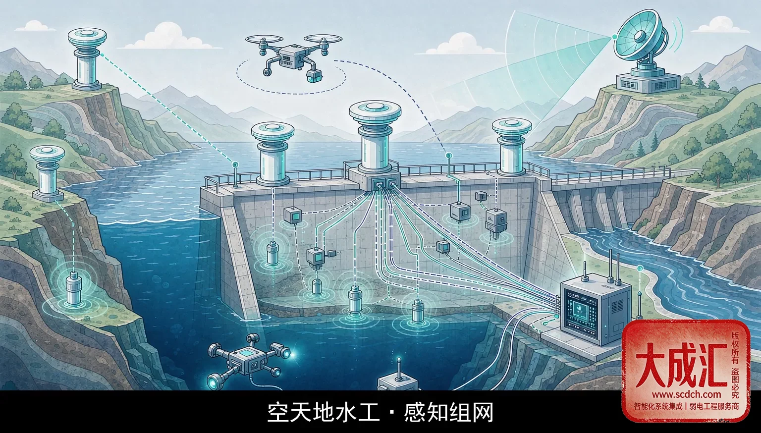 水库智能感知体系示意图