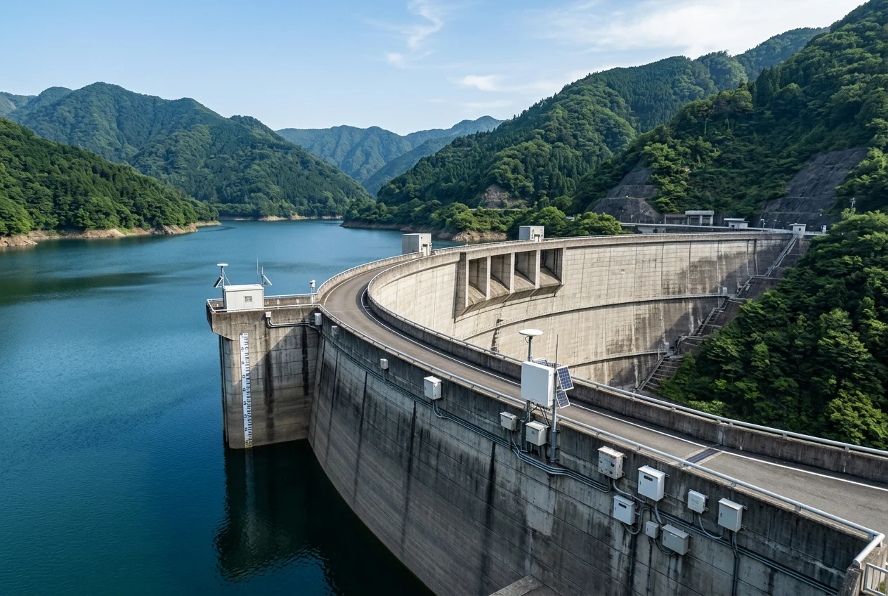 水库大坝安全监测示意图